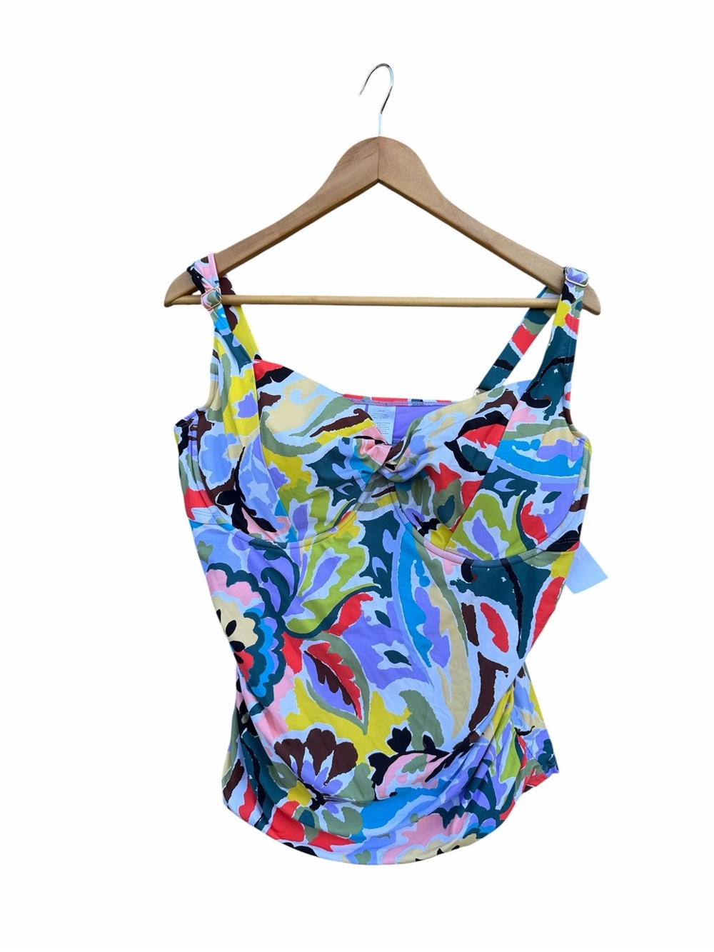 Anne Cole Multicolor Floral Print Swim Tankini Top underwire bra size 20W NEW